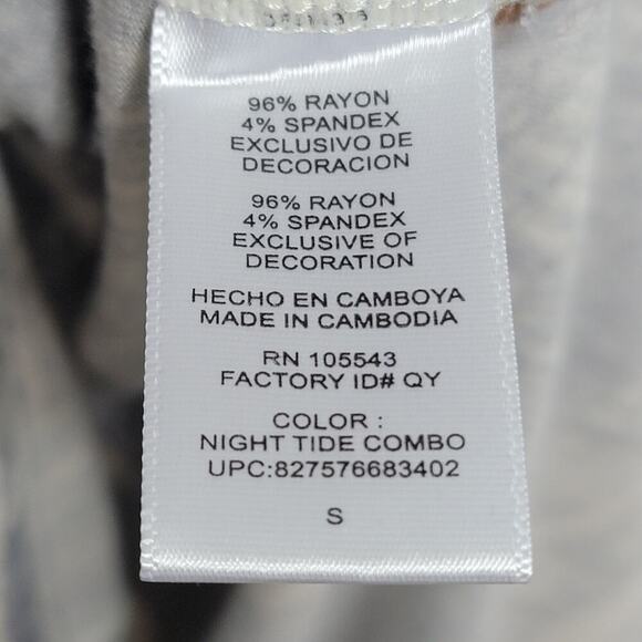 Daisy Fuentes Night Tide Print Dress Short Sleeve Day Dress Small 502 - Picture 8 of 10